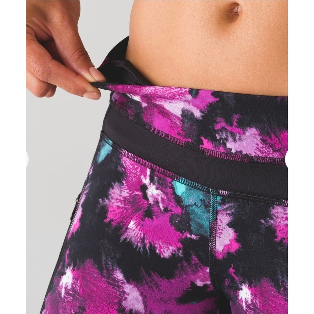 Lululemon Inspire Tight Abstract Floral Mesh Panel Leggings Zipper Pockets 6 - Picture 2 of 15
